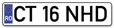 Placuta inmatriculare numar auto  CT-16-NHD, CT 16 NHD, CT16NHD