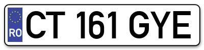 Placuta inmatriculare numar auto  CT-161-GYE, CT 161 GYE, CT161GYE
