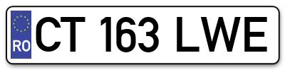 Placuta inmatriculare numar auto  CT-163-LWE, CT 163 LWE, CT163LWE