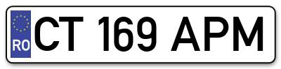 Placuta inmatriculare numar auto  CT-169-APM, CT 169 APM, CT169APM