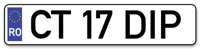 Placuta inmatriculare numar auto  CT-17-DIP, CT 17 DIP, CT17DIP
