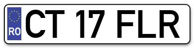 Placuta inmatriculare numar auto  CT-17-FLR, CT 17 FLR, CT17FLR