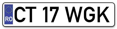 Placuta inmatriculare numar auto  CT-17-WGK, CT 17 WGK, CT17WGK