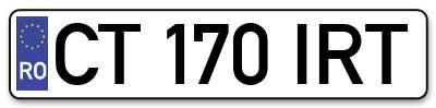 Placuta inmatriculare numar auto  CT-170-IRT, CT 170 IRT, CT170IRT
