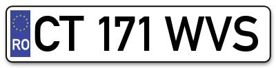 Placuta inmatriculare numar auto  CT-171-WVS, CT 171 WVS, CT171WVS