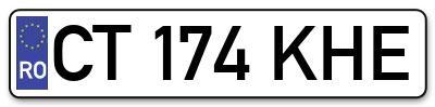 Placuta inmatriculare numar auto  CT-174-KHE, CT 174 KHE, CT174KHE