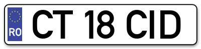 Placuta inmatriculare numar auto  CT-18-CID, CT 18 CID, CT18CID