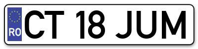 Placuta inmatriculare numar auto  CT-18-JUM, CT 18 JUM, CT18JUM