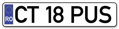Placuta inmatriculare numar auto  CT-18-PUS, CT 18 PUS, CT18PUS