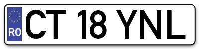 Placuta inmatriculare numar auto  CT-18-YNL, CT 18 YNL, CT18YNL