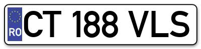 Placuta inmatriculare numar auto  CT-188-VLS, CT 188 VLS, CT188VLS