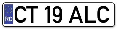 Placuta inmatriculare numar auto  CT-19-ALC, CT 19 ALC, CT19ALC