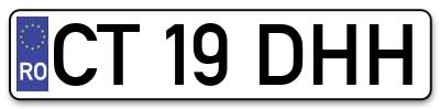 Placuta inmatriculare numar auto  CT-19-DHH, CT 19 DHH, CT19DHH