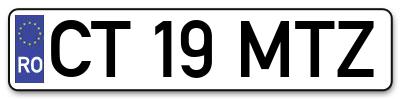 Placuta inmatriculare numar auto  CT-19-MTZ, CT 19 MTZ, CT19MTZ
