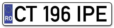 Placuta inmatriculare numar auto  CT-196-IPE, CT 196 IPE, CT196IPE