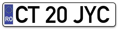 Placuta inmatriculare numar auto  CT-20-JYC, CT 20 JYC, CT20JYC