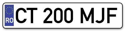 Placuta inmatriculare numar auto  CT-200-MJF, CT 200 MJF, CT200MJF