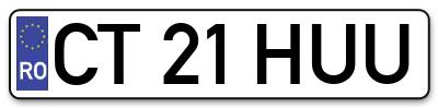 Placuta inmatriculare numar auto  CT-21-HUU, CT 21 HUU, CT21HUU
