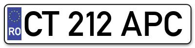 Placuta inmatriculare numar auto  CT-212-APC, CT 212 APC, CT212APC