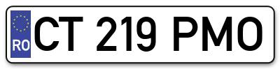 Placuta inmatriculare numar auto  CT-219-PMO, CT 219 PMO, CT219PMO