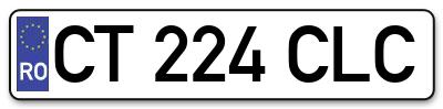 Placuta inmatriculare numar auto  CT-224-CLC, CT 224 CLC, CT224CLC