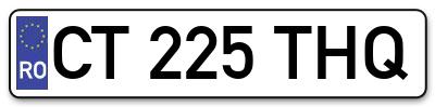 Placuta inmatriculare numar auto  CT-225-THQ, CT 225 THQ, CT225THQ