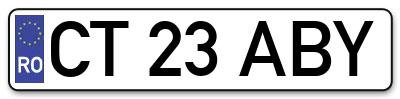 Placuta inmatriculare numar auto  CT-23-ABY, CT 23 ABY, CT23ABY