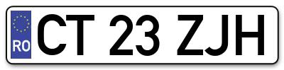 Placuta inmatriculare numar auto  CT-23-ZJH, CT 23 ZJH, CT23ZJH