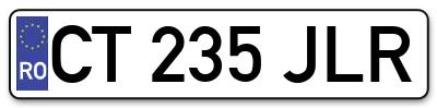 Placuta inmatriculare numar auto  CT-235-JLR, CT 235 JLR, CT235JLR