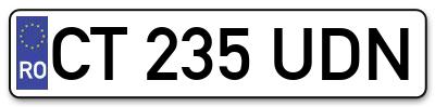 Placuta inmatriculare numar auto  CT-235-UDN, CT 235 UDN, CT235UDN