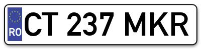 Placuta inmatriculare numar auto  CT-237-MKR, CT 237 MKR, CT237MKR
