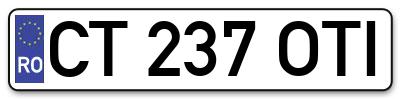 Placuta inmatriculare numar auto  CT-237-OTI, CT 237 OTI, CT237OTI