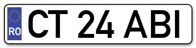 Placuta inmatriculare numar auto  CT-24-ABI, CT 24 ABI, CT24ABI