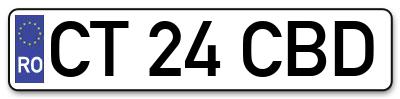 Placuta inmatriculare numar auto  CT-24-CBD, CT 24 CBD, CT24CBD