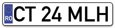 Placuta inmatriculare numar auto  CT-24-MLH, CT 24 MLH, CT24MLH