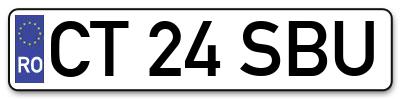 Placuta inmatriculare numar auto  CT-24-SBU, CT 24 SBU, CT24SBU
