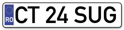 Placuta inmatriculare numar auto  CT-24-SUG, CT 24 SUG, CT24SUG