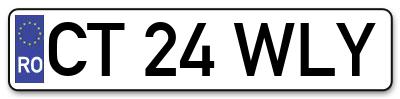 Placuta inmatriculare numar auto  CT-24-WLY, CT 24 WLY, CT24WLY