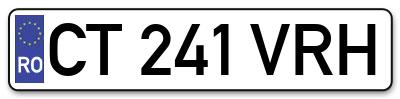 Placuta inmatriculare numar auto  CT-241-VRH, CT 241 VRH, CT241VRH