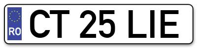 Placuta inmatriculare numar auto  CT-25-LIE, CT 25 LIE, CT25LIE