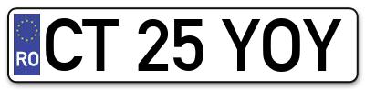 Placuta inmatriculare numar auto  CT-25-YOY, CT 25 YOY, CT25YOY