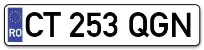 Placuta inmatriculare numar auto  CT-253-QGN, CT 253 QGN, CT253QGN