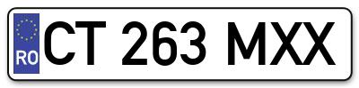 Placuta inmatriculare numar auto  CT-263-MXX, CT 263 MXX, CT263MXX