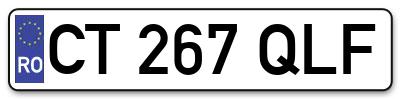 Placuta inmatriculare numar auto  CT-267-QLF, CT 267 QLF, CT267QLF
