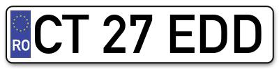 Placuta inmatriculare numar auto  CT-27-EDD, CT 27 EDD, CT27EDD