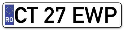 Placuta inmatriculare numar auto  CT-27-EWP, CT 27 EWP, CT27EWP