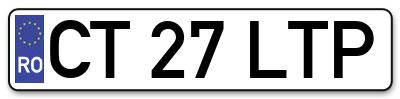 Placuta inmatriculare numar auto  CT-27-LTP, CT 27 LTP, CT27LTP