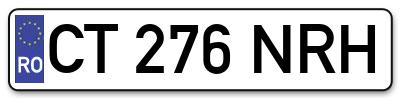 Placuta inmatriculare numar auto  CT-276-NRH, CT 276 NRH, CT276NRH