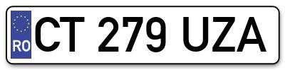 Placuta inmatriculare numar auto  CT-279-UZA, CT 279 UZA, CT279UZA