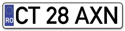 Placuta inmatriculare numar auto  CT-28-AXN, CT 28 AXN, CT28AXN